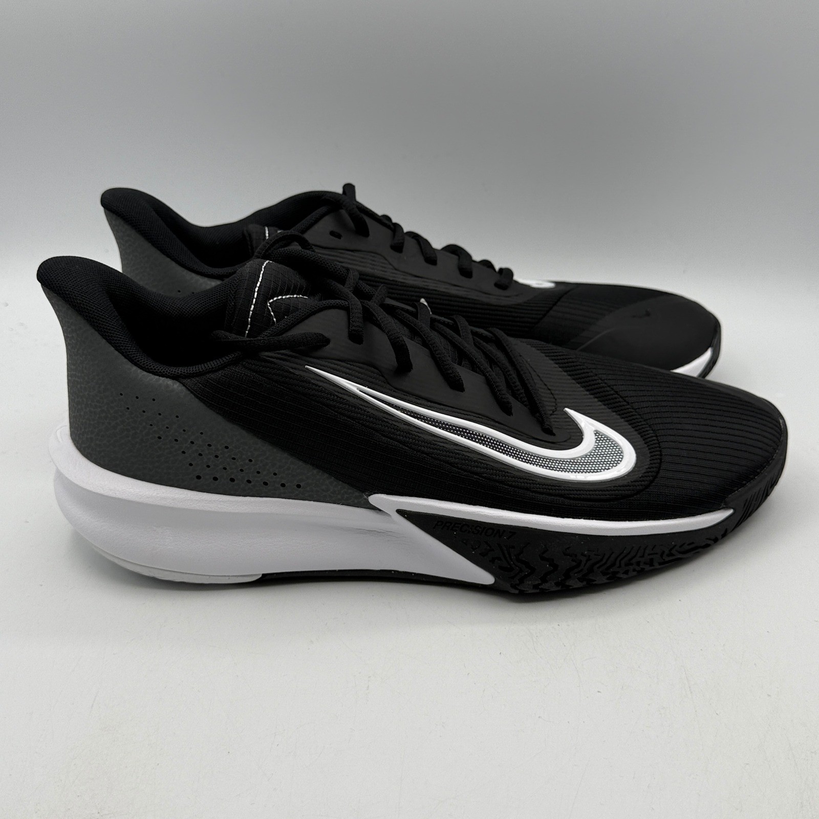 Nike Precision 7 Shoes Men Size 11 Black White Basketball FN4322-005