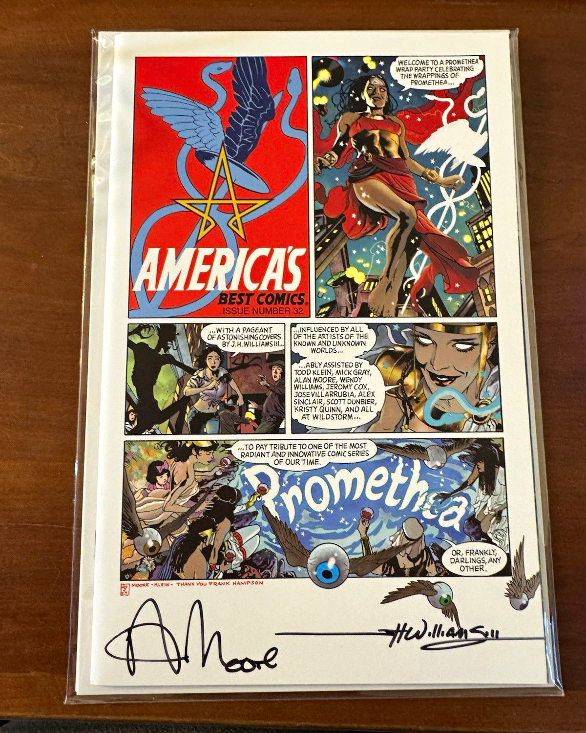 Promethea 32 Signed Alan Moore & J.H. Williams III 1/1000 COA on back cover Promethea 32 Signed Alan Moore & J.H. Williams III 1/1000 COA on back cover