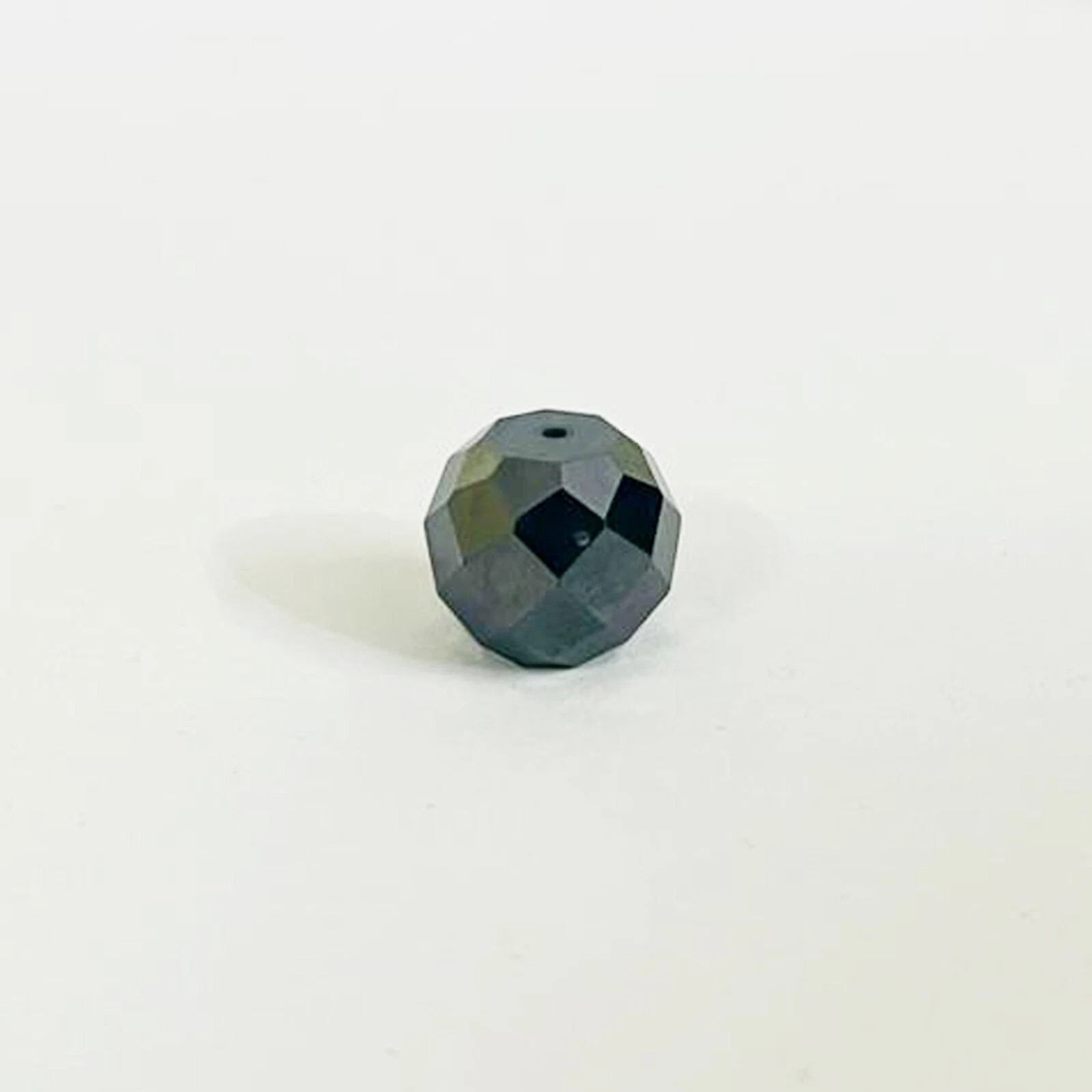 Certified 12 mm Loose Round Black Diamond Faceted Beads AAA Quality