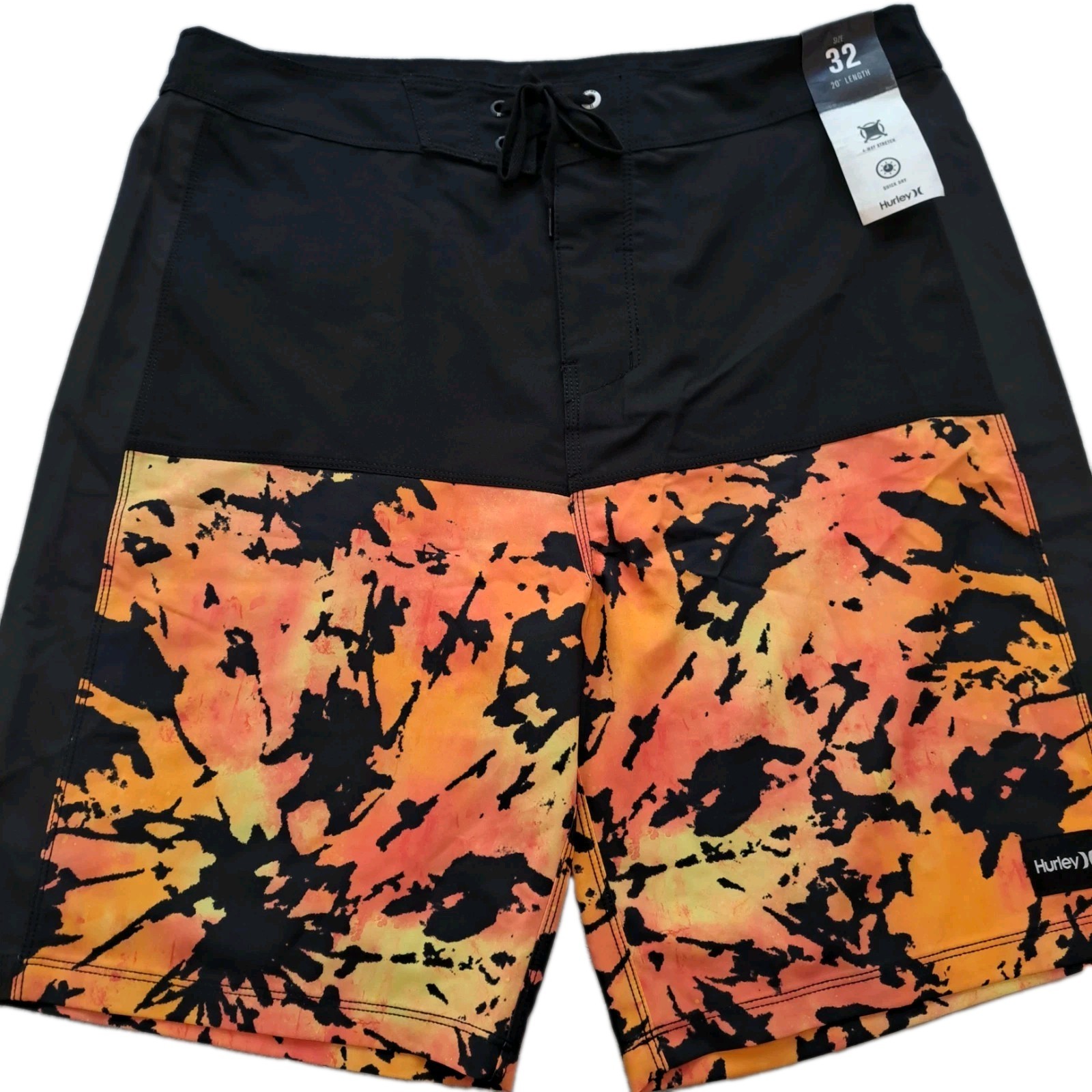 Hurley Board Shorts Mens 32/33 Phantom 4 Way Stretch Black/Yellow Abstract NWT Hurley Board Shorts Mens 32/33 Phantom 4 Way Stretch Black/Yellow Abstract NWT