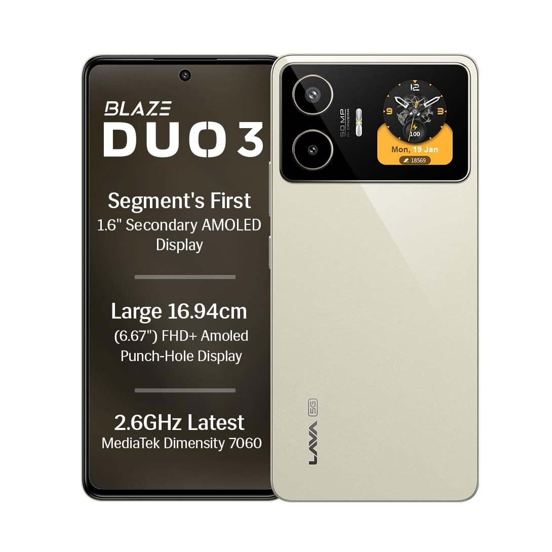 Lava Blaze Duo 3 5G 6GB RAM, 128GB Storage MTK D7060 Processor