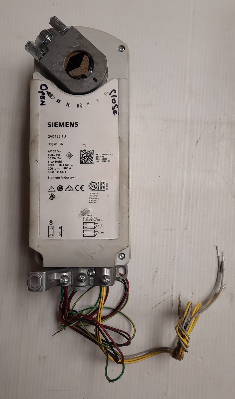 Siemens GVD126.1U Actuator