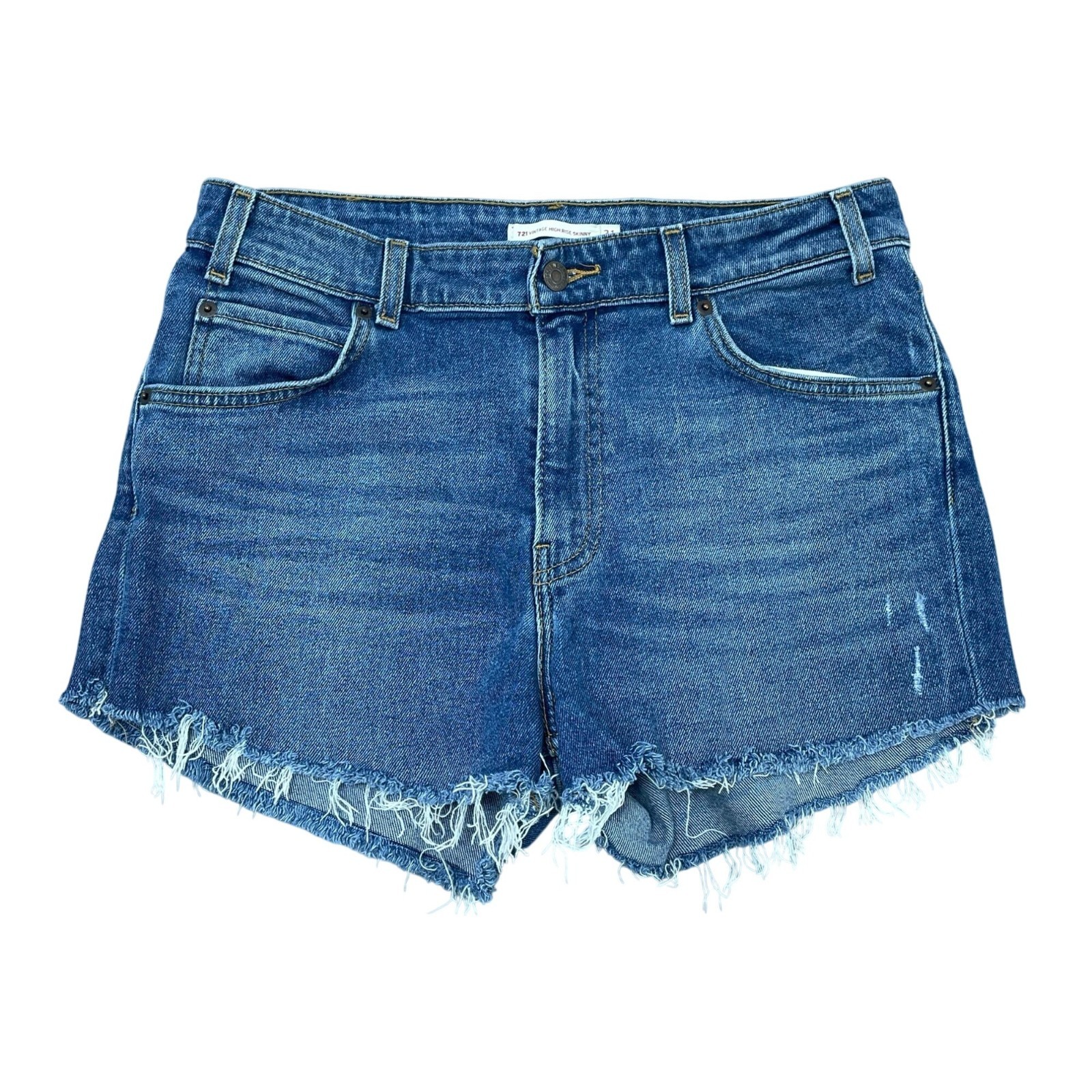 Levi\'s Orange Tab 721 Women\'s 31 Vintage High Rise Denim Cutoff Shorts C0765