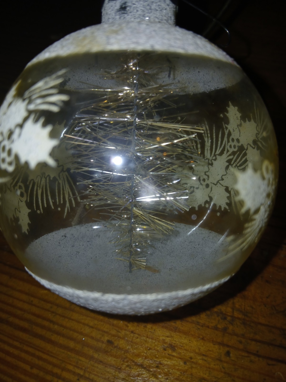 VINTAGE FRANKE Tinsel Stencil Frosted Unsilvered MICA CONFETTI USA ORNAMENT 3 in VINTAGE FRANKE Tinsel Stencil Frosted Unsilvered MICA CONFETTI USA ORNAMENT 3 in