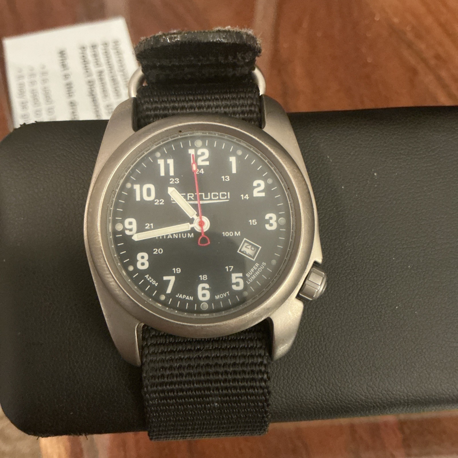 Bertucci A-2T DX3 Men Watch 40mm Black Dial Silver Tone Titanium Date 100M A2204 Bertucci A-2T DX3 Men Watch 40mm Black Dial Silver Tone Titanium Date 100M A2204
