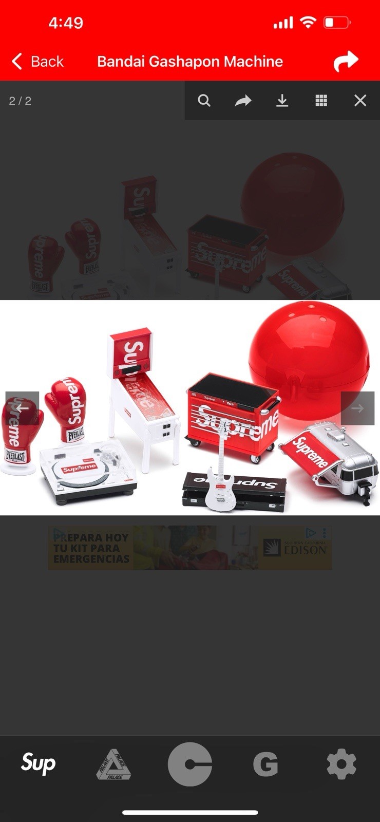 Supreme Bandai Gashapon Capsule Toy Red Miniature Collectible Merchandise Supreme Bandai Gashapon Capsule Toy Red Miniature Collectible Merchandise
