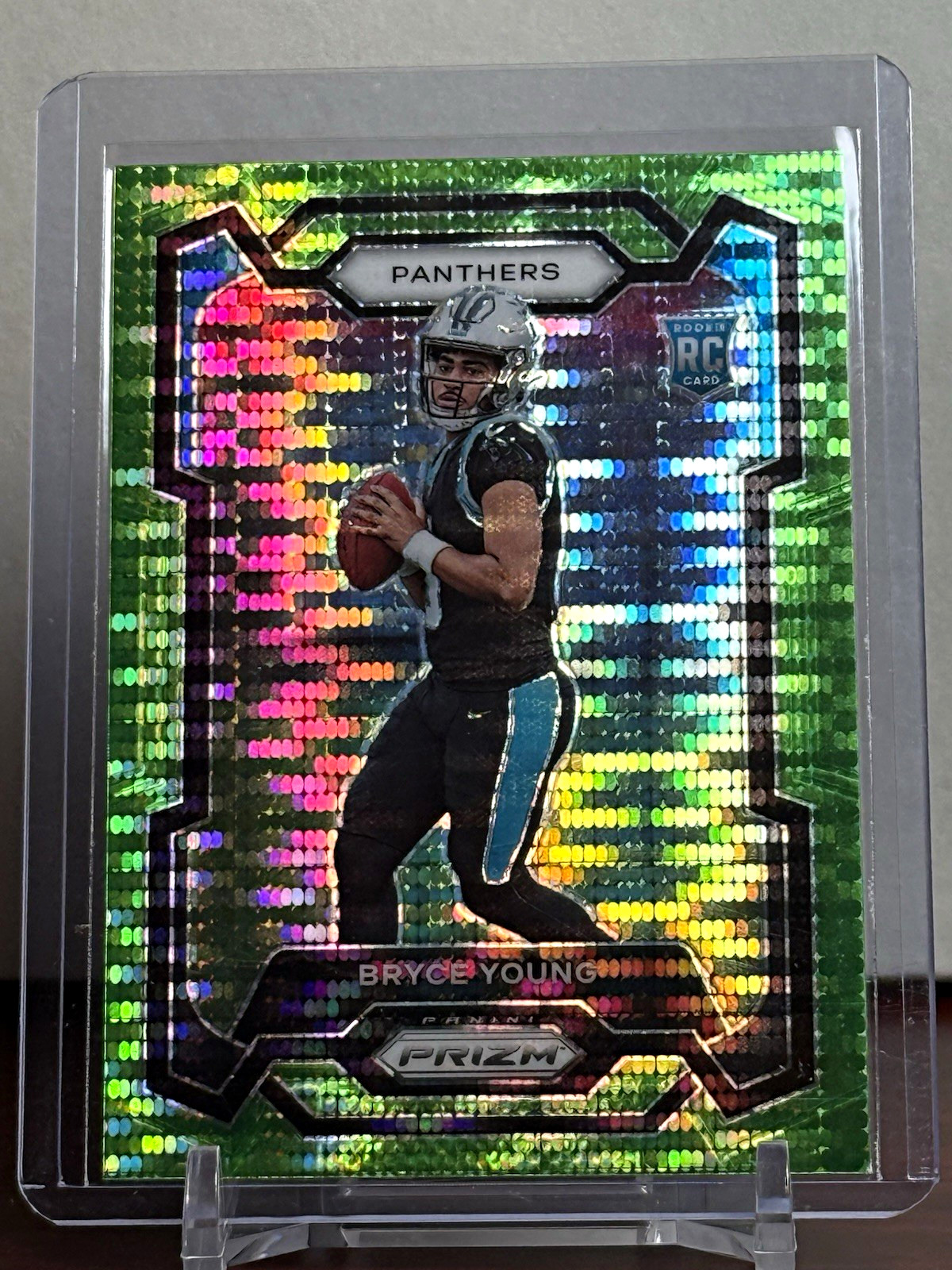 Panini 2023 Prizm Bryce Young Carolina Panthers #311 Rookie Neon Green Pulsar