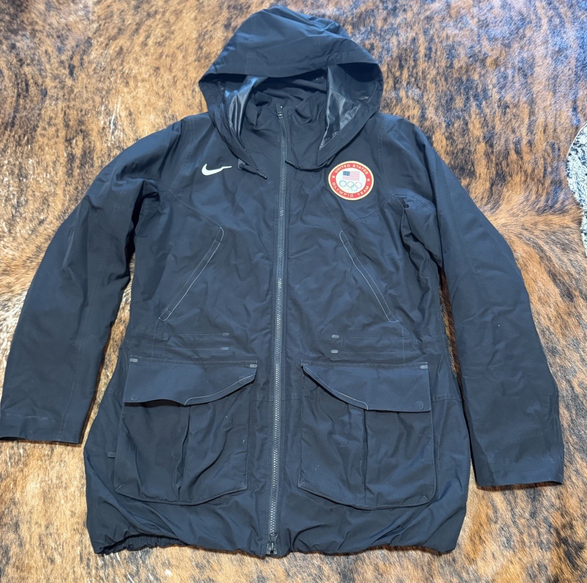 Nike 2012 London USA Olympic Team Insulated Parka Hooded Jacket Black Men's L