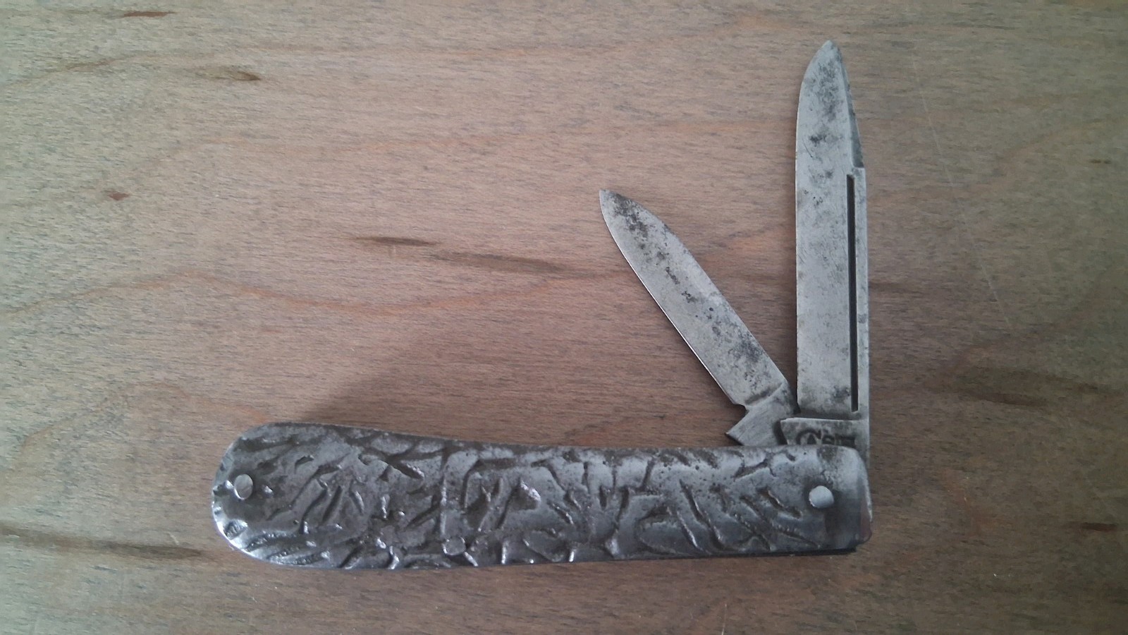 RARE 1920-1940 Case Knife ~ Embossed Metal Handle Jack Knife/ Unique Blade RARE 1920-1940 Case Knife ~ Embossed Metal Handle Jack Knife/ Unique Blade
