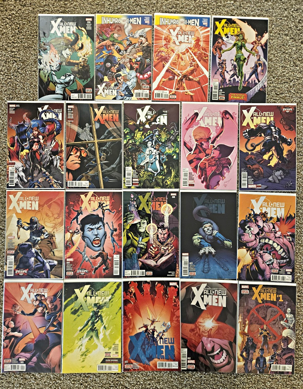 Marvel All-New X-Men COMPLETE Comic Book Lot #1-19 Dennis Hopeless 2015 Marvel All-New X-Men COMPLETE Comic Book Lot #1-19 Dennis Hopeless 2015