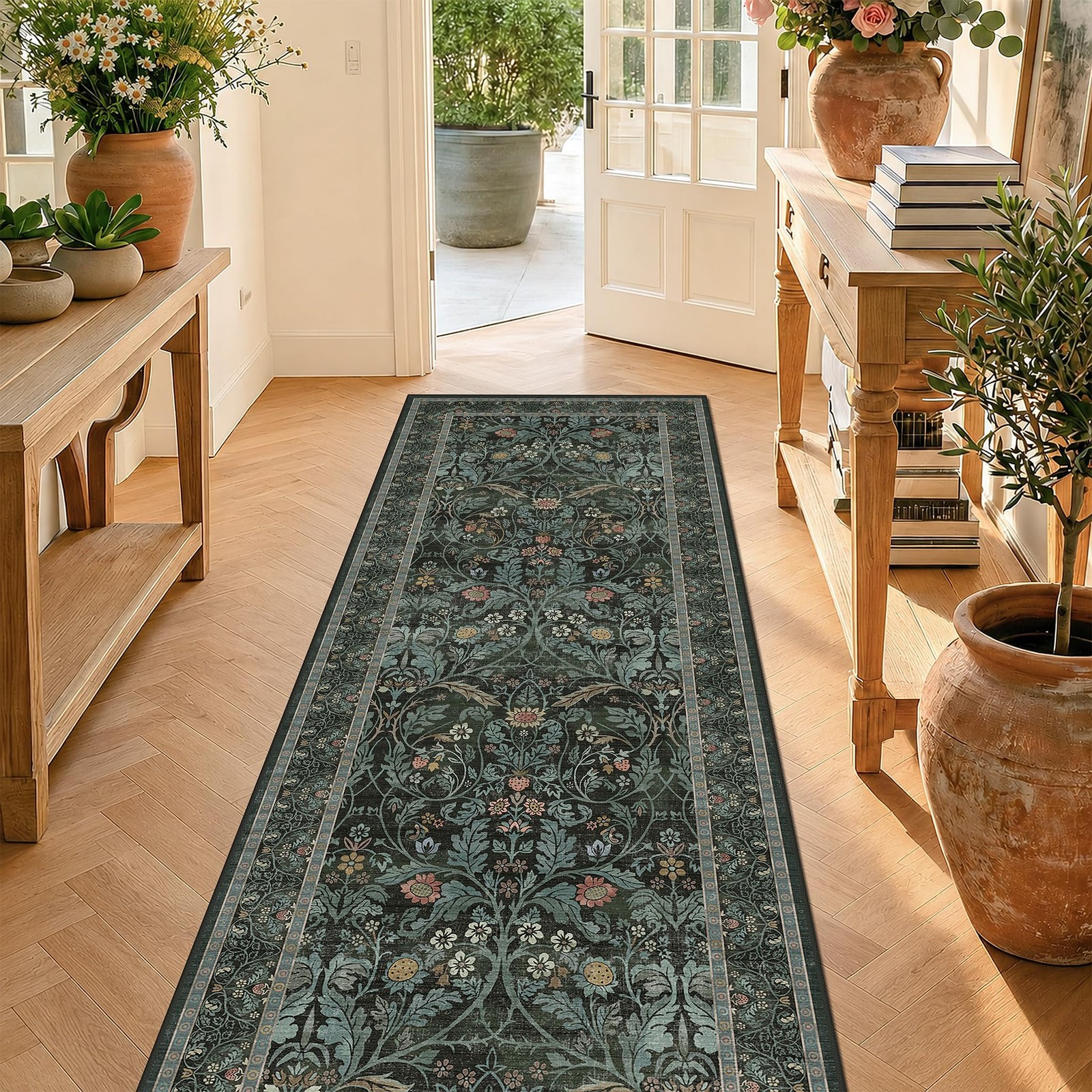 Dusty Teal 2x6 Washable Entryway Runner Rug Non Slip - Bathroom Kitchen Runner 6 Dusty Teal 2x6 Washable Entryway Runner Rug Non Slip - Bathroom Kitchen Runner 6