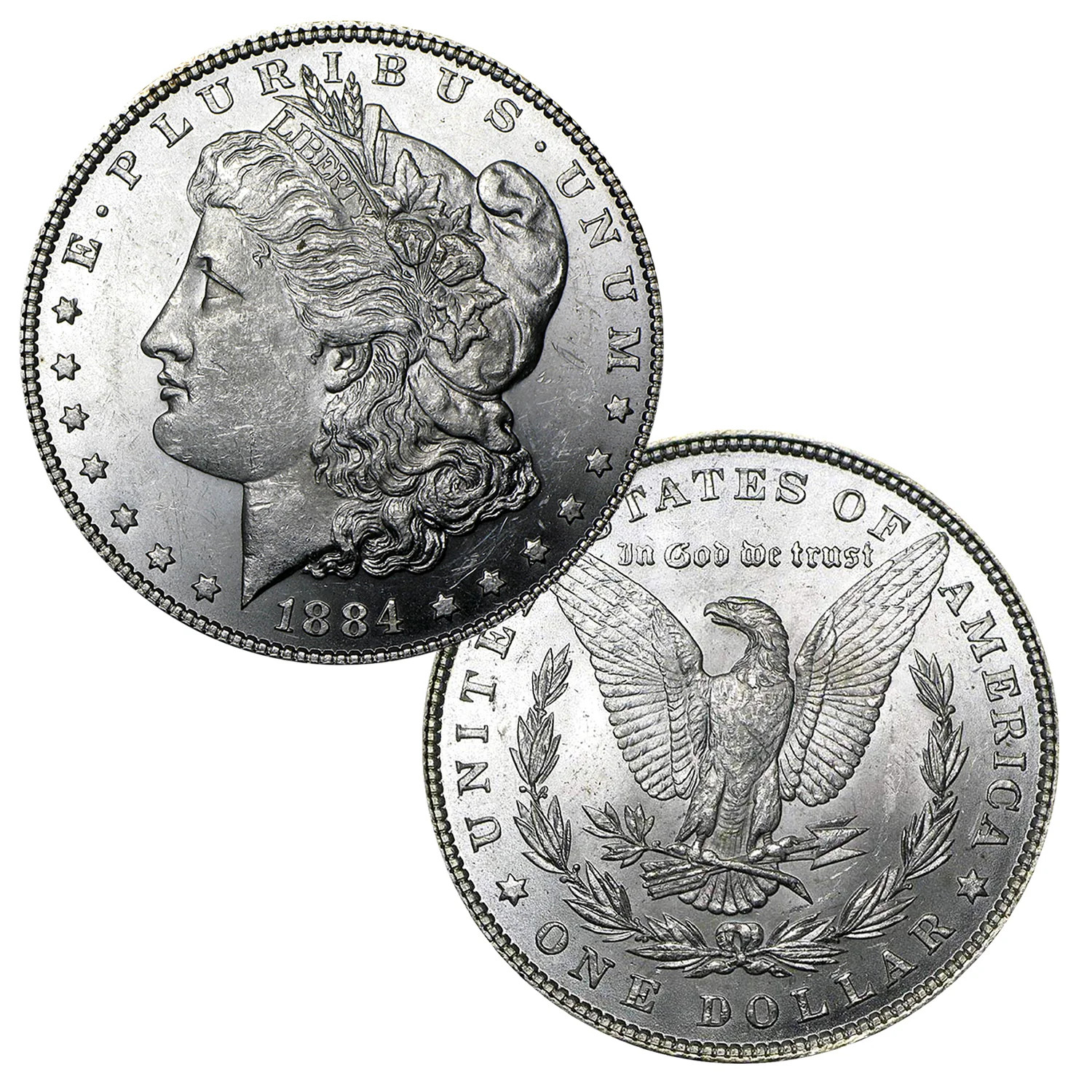USA 1884 P Morgan 90% Silver Dollar Coin - $1 Bril