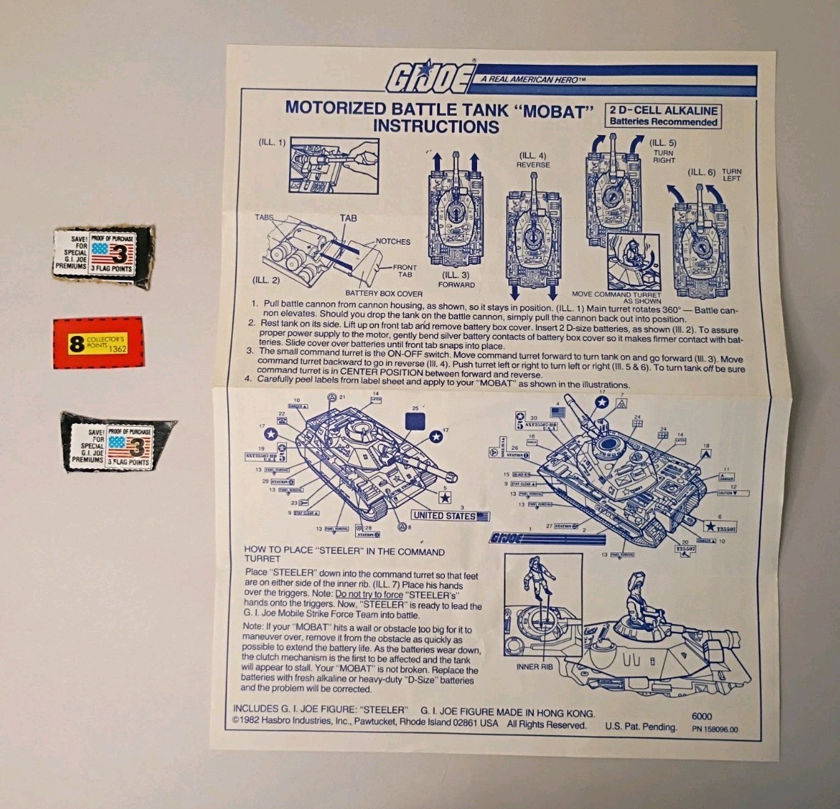Vintage Hasbro G.I. Joe ARAH MOBAT Battle Tank 1982 Blueprints / Instructions Vintage Hasbro G.I. Joe ARAH MOBAT Battle Tank 1982 Blueprints / Instructions