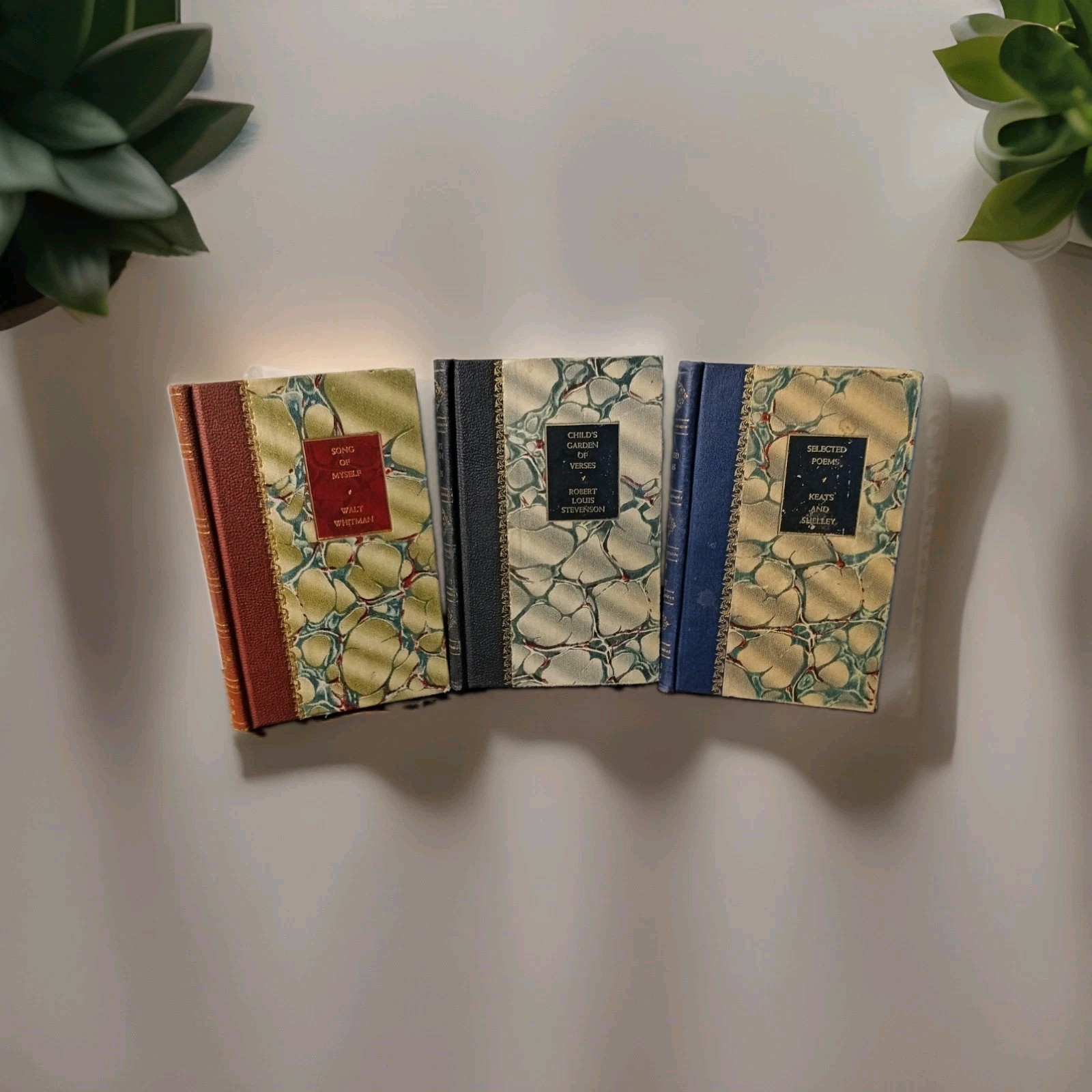 Vintage 1951 Castle Books / Greystone Press Poetry 3-Vol Set Whitman Keats