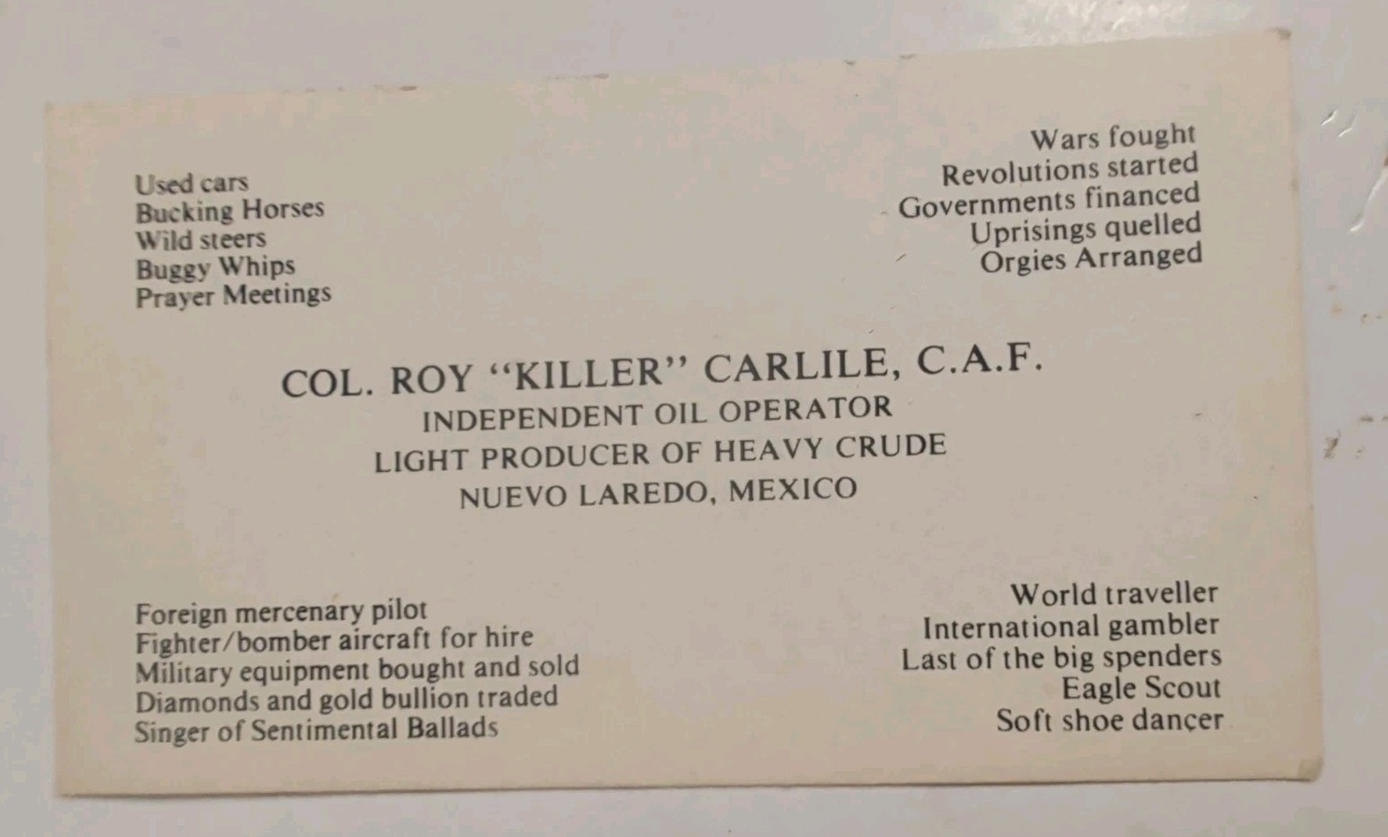 Col. Roy Col. Roy