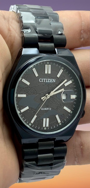 Beautiful Black-Tone Citizen Chronograph-Date Display Quartz Watch Japan Made