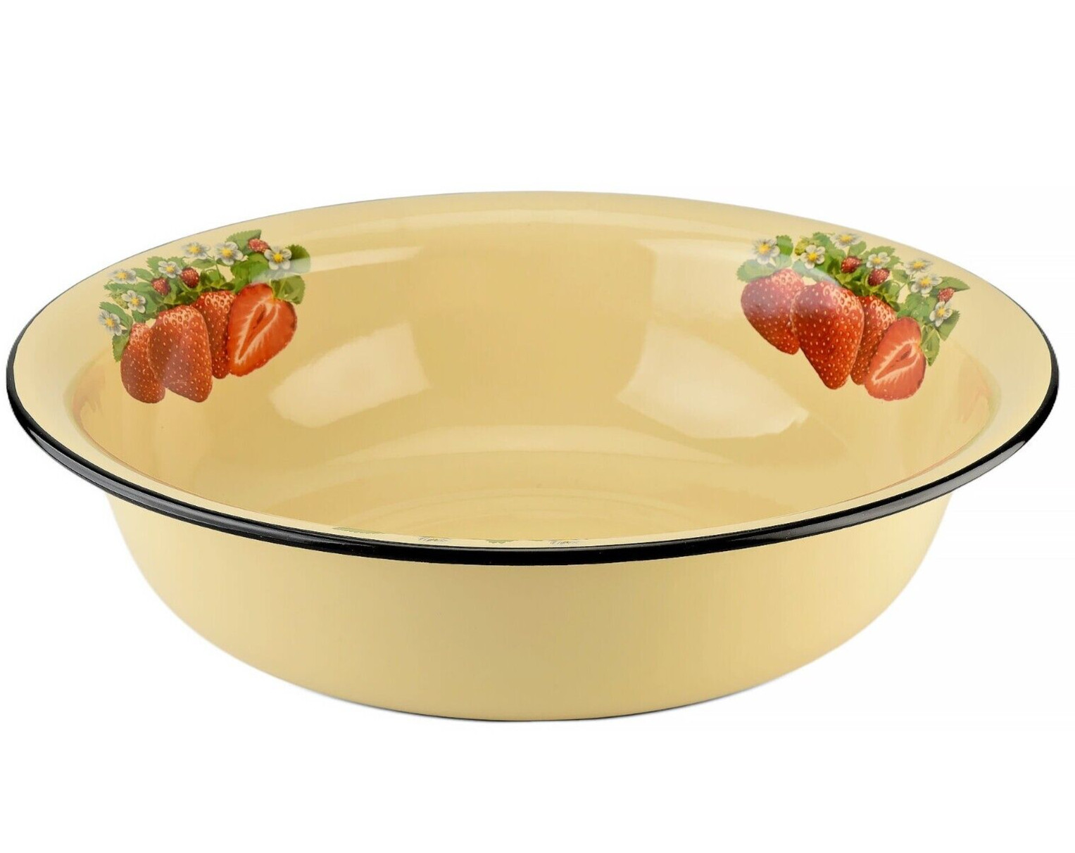 Novomoskovsk Strawberry Enamel Basin Large Mixing Bowl 19-qt Эмалированный Таз
