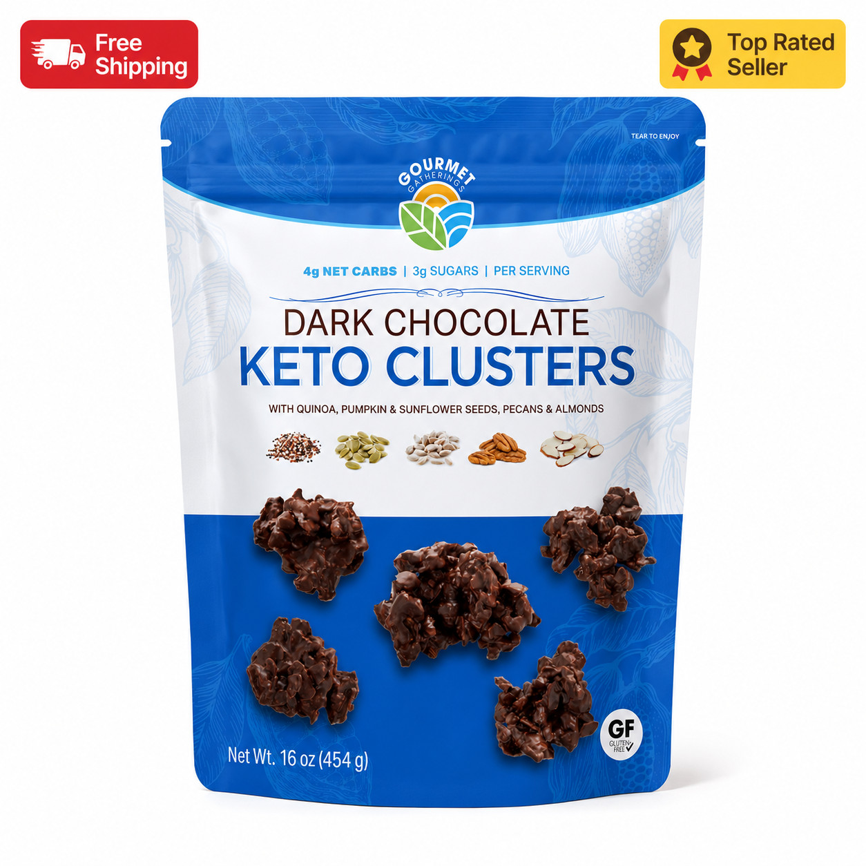 Gourmet Gatherings Dark Chocolate Keto Cluster, 16 oz Great Price 