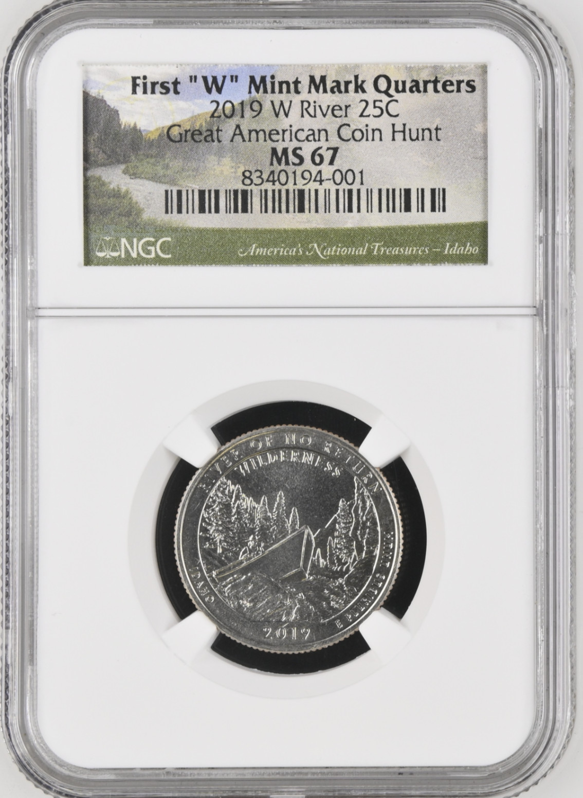 2019 W River 25C Great American Coin Hunt MS67 First W Mint Mark Quarters BX9-26 2019 W River 25C Great American Coin Hunt MS67 First W Mint Mark Quarters BX9-26