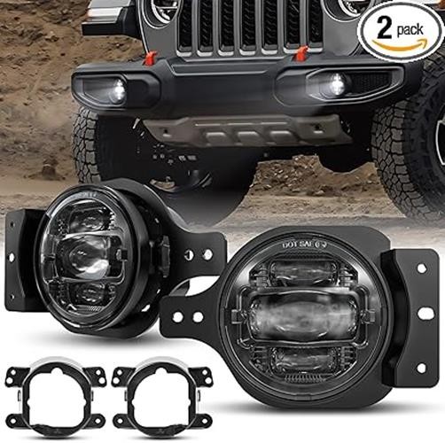BICYACO 4 Inch LED Fog Lights, DOT 110W 4400LM Passing Light Compatible with Jee