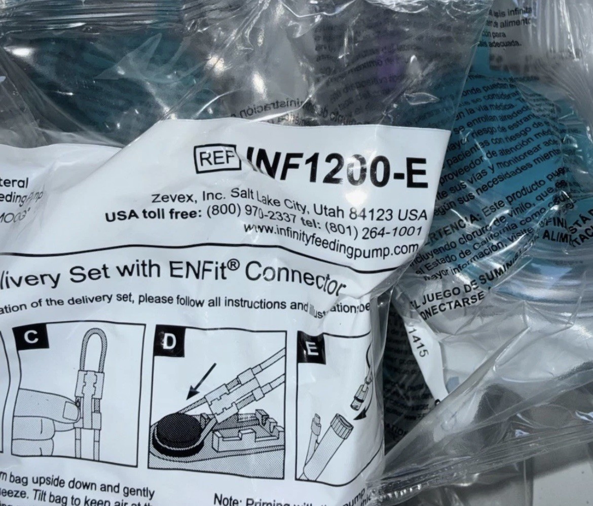 (90) 3 Boxes Moog Infinity Feeding Bags 1200ml INF1200-E With ENFIT Connector