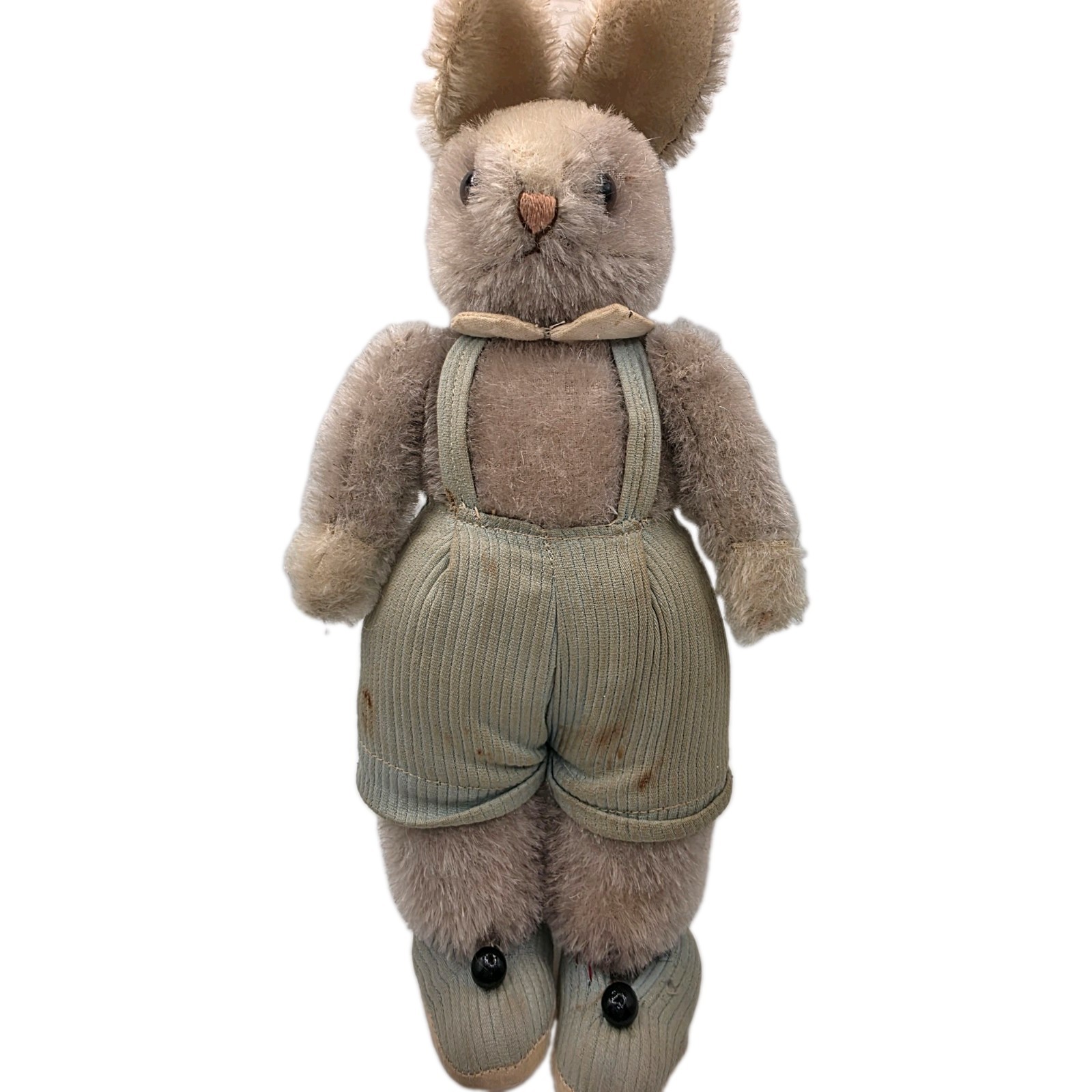 Antique Early 1900s J W Robinson Co Swiss Plush Bunny Rabbit Shoes Mohair 11\
