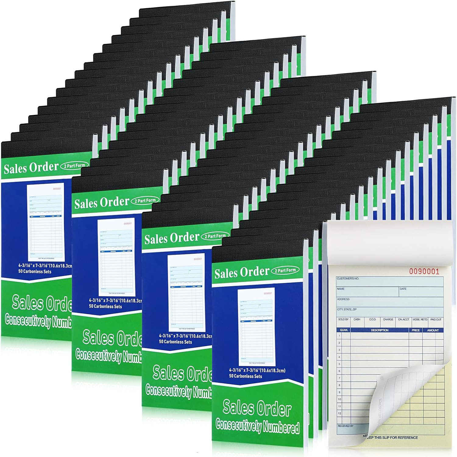 65 Pads Sales Order Books 2 Part Carbonless, 50 Sets Per