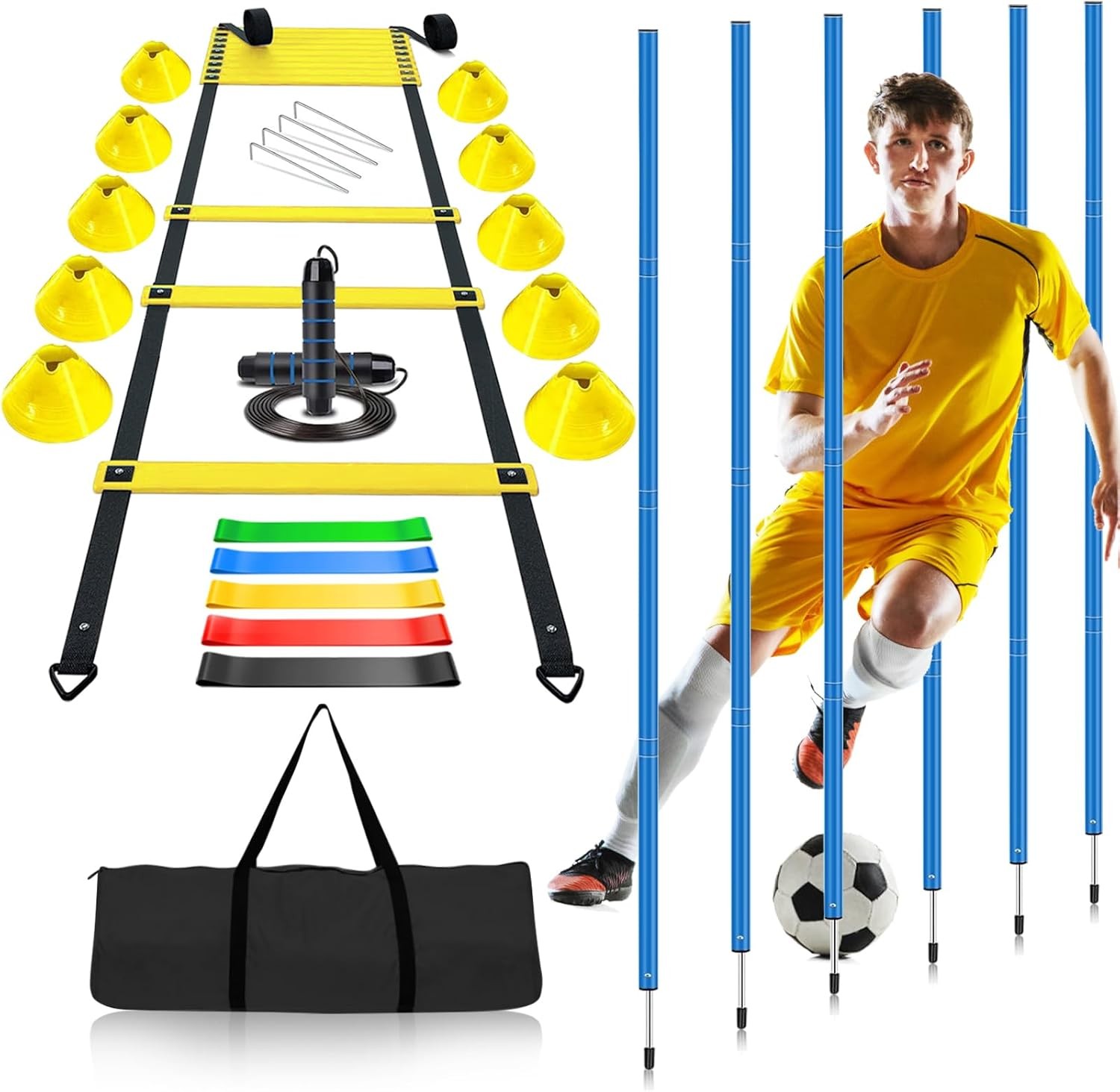 Soccer Agility Training Poles Equipment |Adjustable Soccer Equipment for Trainin Soccer Agility Training Poles Equipment |Adjustable Soccer Equipment for Trainin