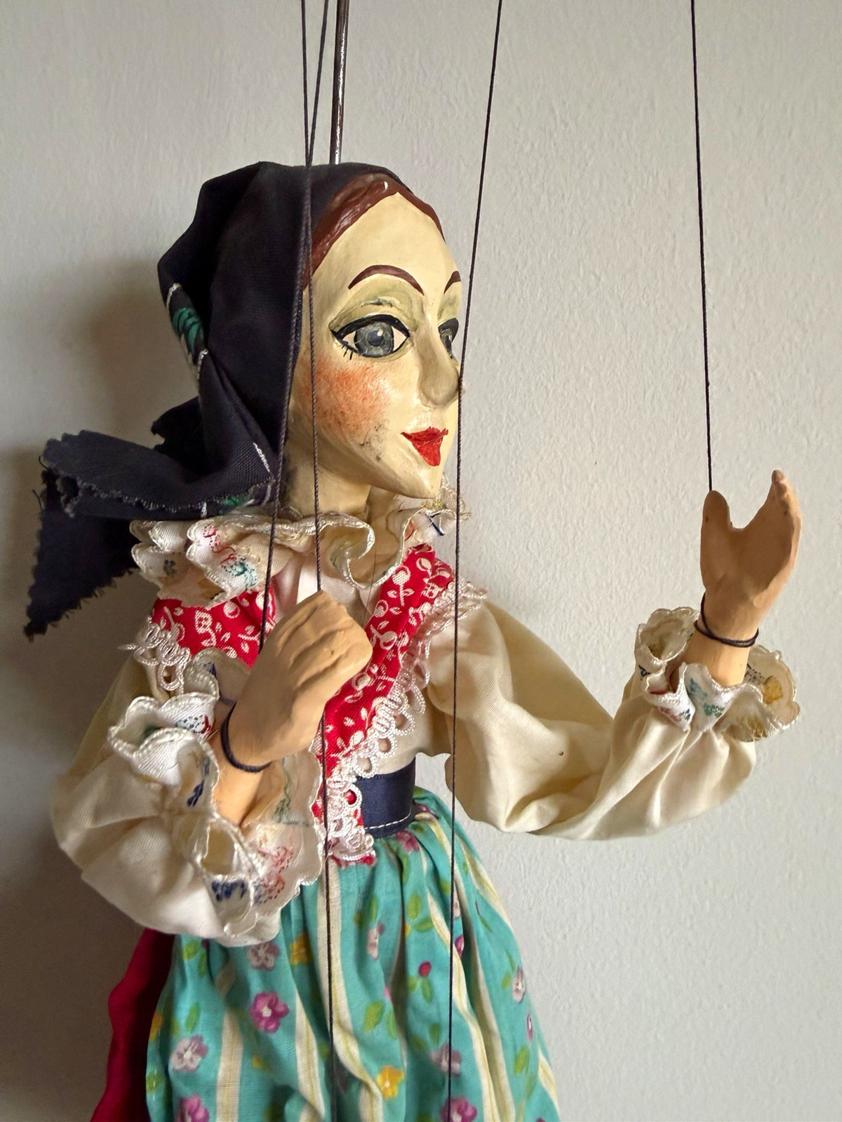 Rare Handmade Vintage Gaudeo Prague Marionette Puppet Czech Republic Folk Dress Rare Handmade Vintage Gaudeo Prague Marionette Puppet Czech Republic Folk Dress