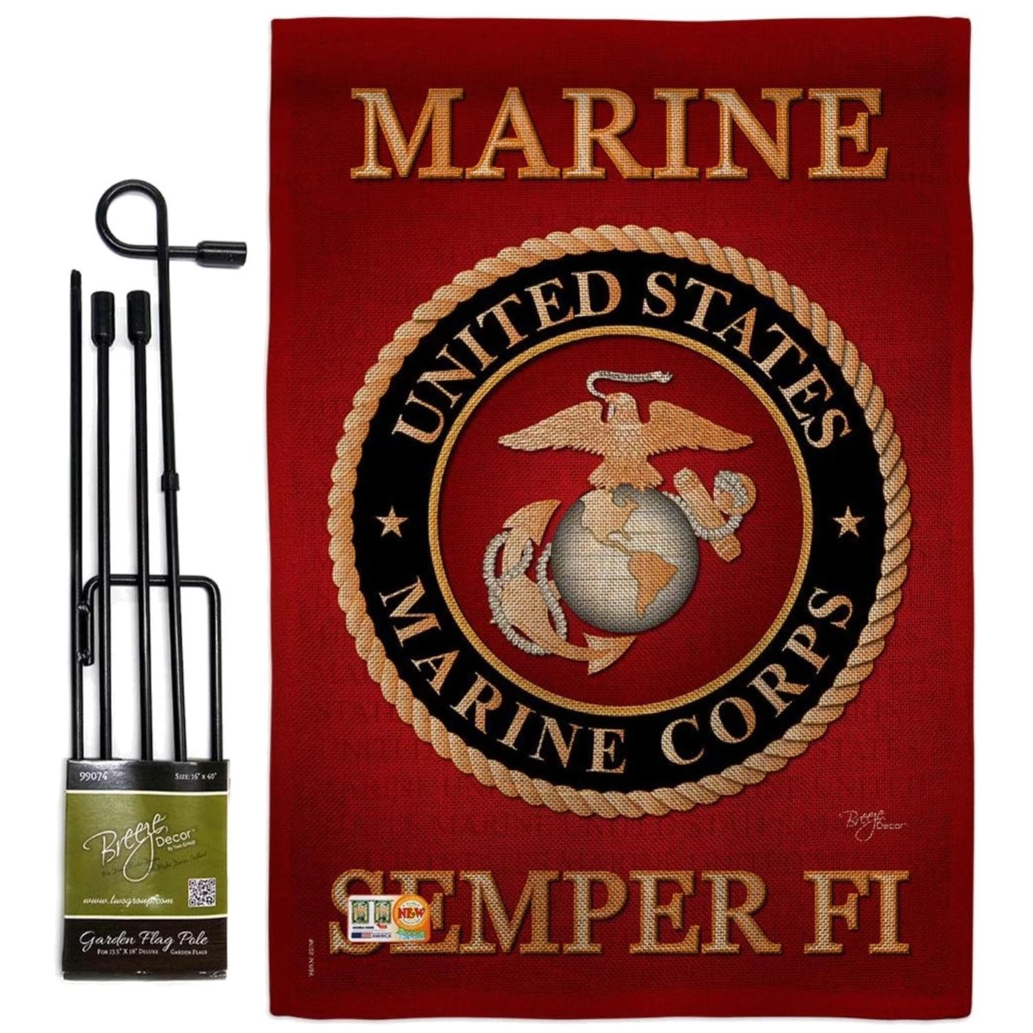 Double-Sided USMC Garden Flag - 13\
