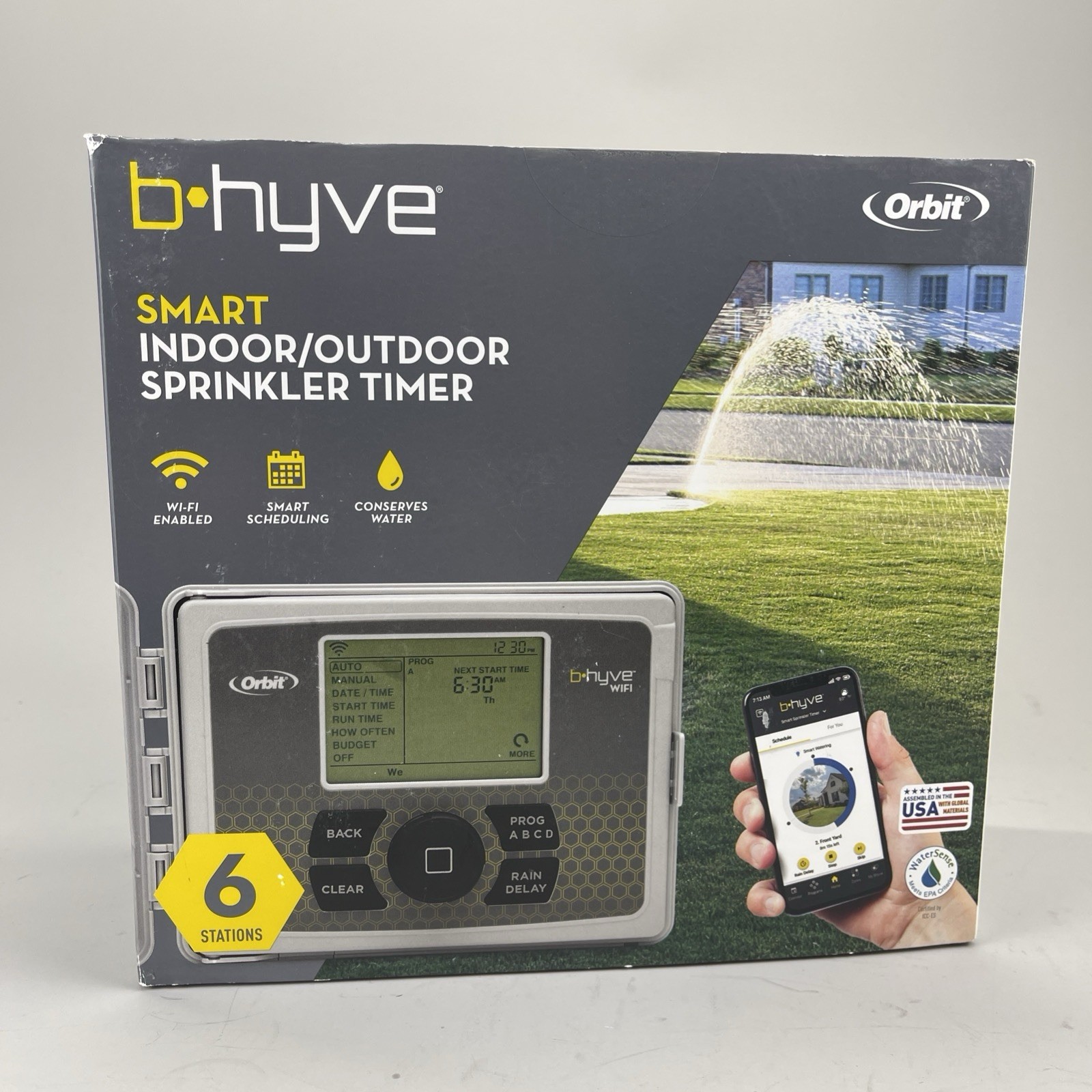 Orbit B-Hyve 6 STATIONS Indoor/Outdoor Smart WIFI Sprinkler Timer 6 Zone 57946