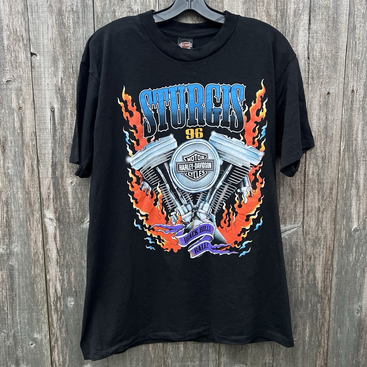 Vintage Harley Davidson Sturgis Shirt Mens Large Black Flames Single Stitch 90s Vintage Harley Davidson Sturgis Shirt Mens Large Black Flames Single Stitch 90s