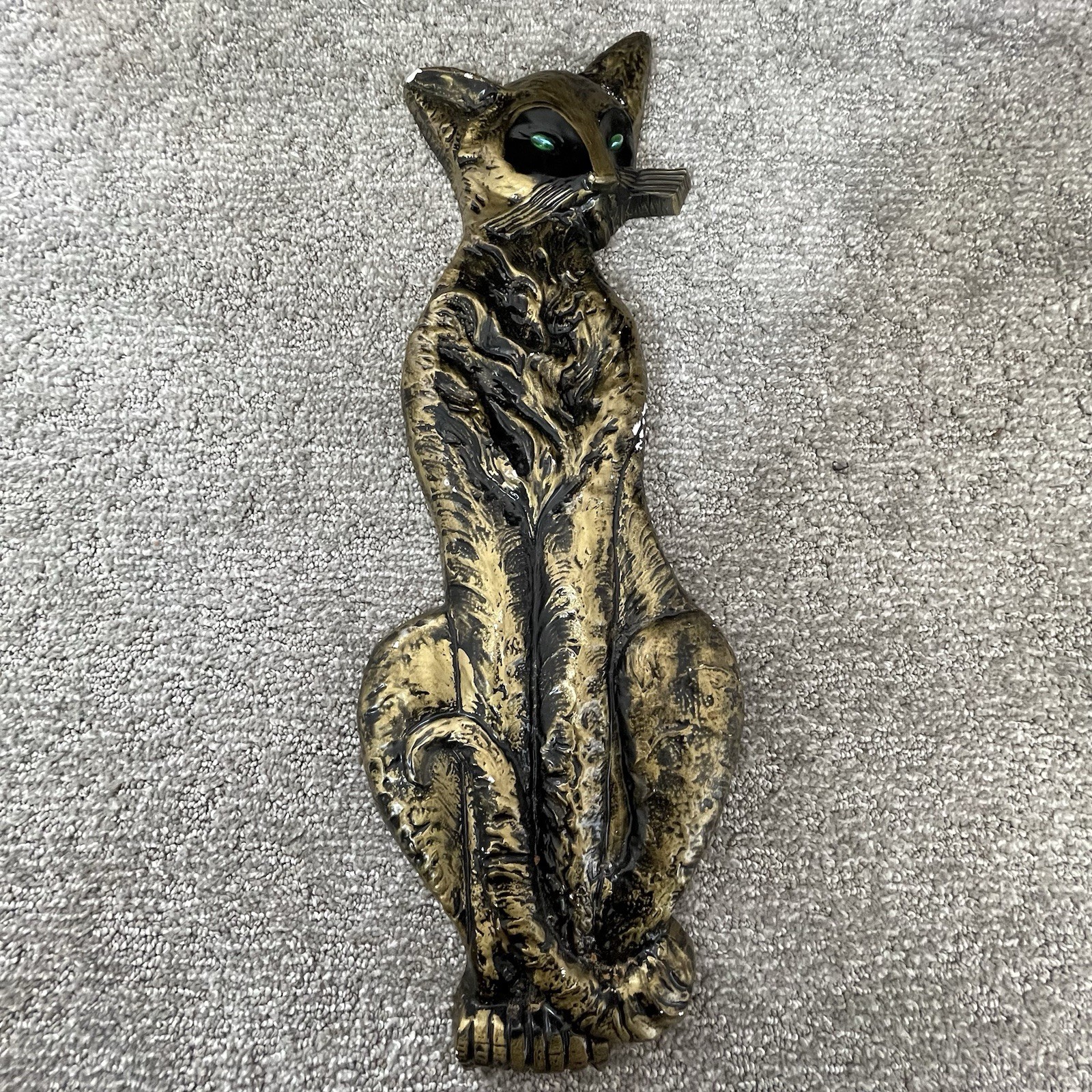 Vintage 1960s MCM Siamese Cat Chalkware Wall Hanging Plaque Decor Feline Atomic Vintage 1960s MCM Siamese Cat Chalkware Wall Hanging Plaque Decor Feline Atomic