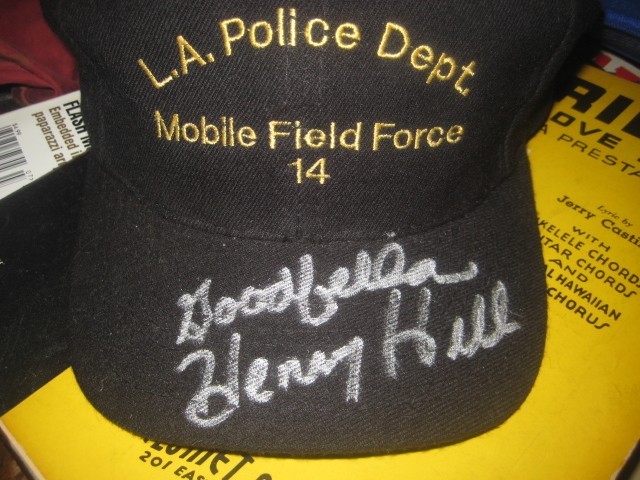 HENRY HILL ORIGINAL GOODFELLA MOB LA POLICE DEPT BASEBALL CAP AUTOGRAPH