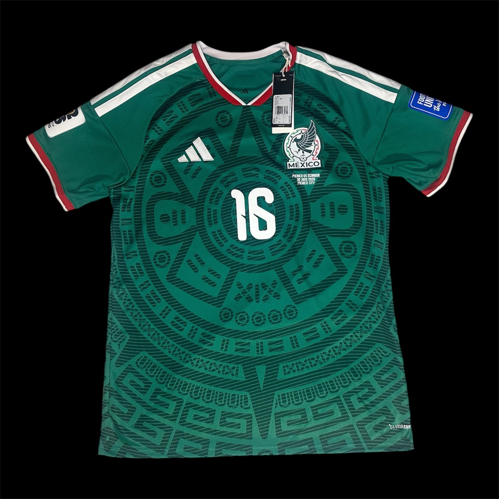 Julian Quiñones #16  Mexico 2026 WorldCup Jersey Ecuador Match Detail L BNWT