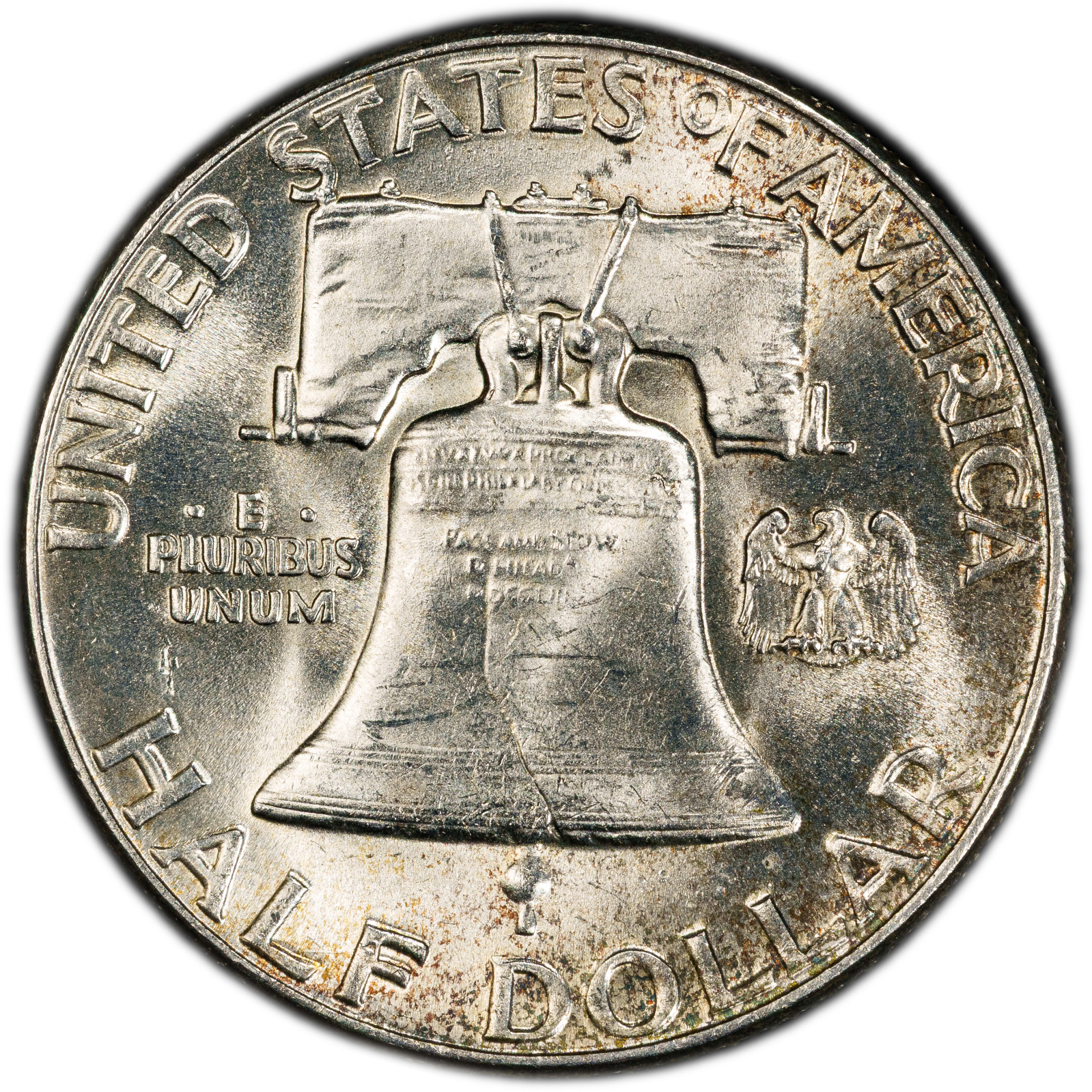 1952-P PCGS MS64 Franklin Half Dollar w/ Attractive Speckled Reverse Rim Toning