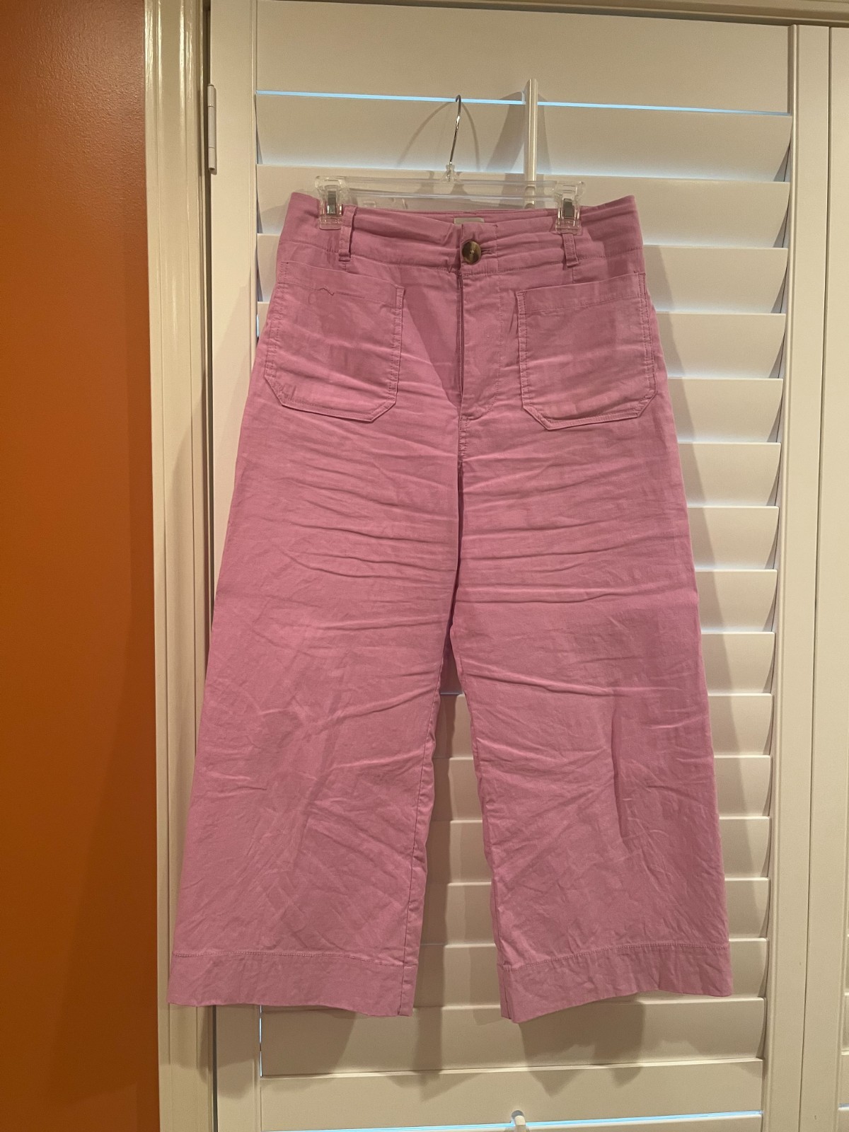 Anthro Maeve Colette High-Rise Wide-Leg Pants in Magic Fabric Raspberry 30P Anthro Maeve Colette High-Rise Wide-Leg Pants in Magic Fabric Raspberry 30P