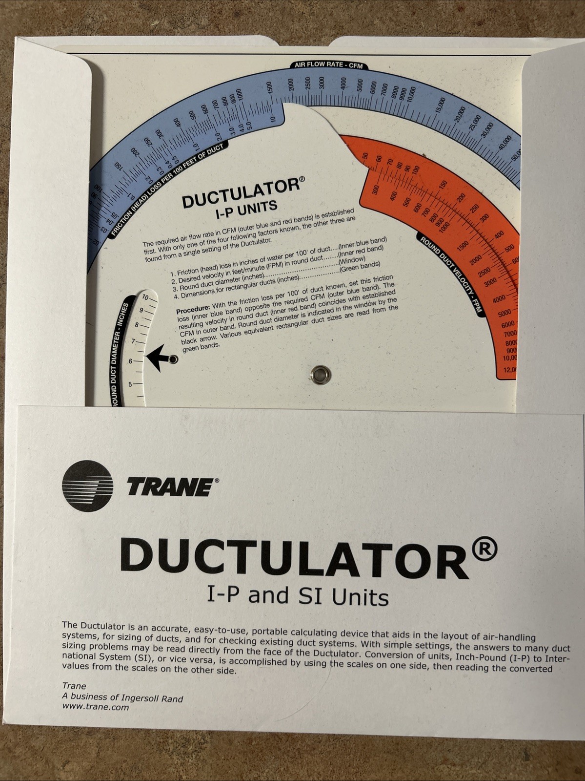 Trane Ductulator I-P and SI Units Trane Ductulator I-P and SI Units