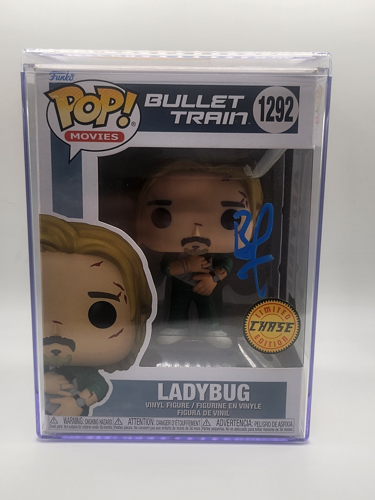Brad Pitt Signed Autograph Bullet Train Funko Pop Chase 1292 Beckett BAS Ladybug Brad Pitt Signed Autograph Bullet Train Funko Pop Chase 1292 Beckett BAS Ladybug
