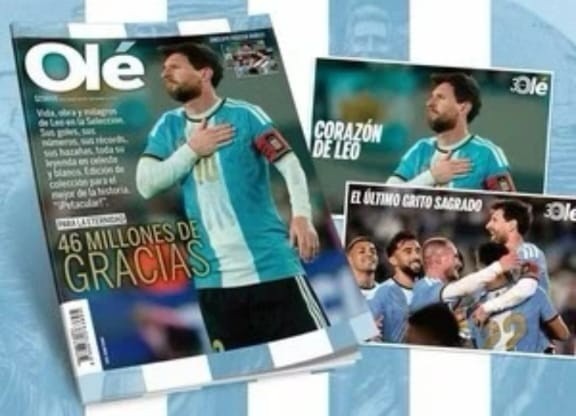 LIONEL MESSI - LAST MATCH IN ARGENTINA - Special Ole magazine + Poster LIONEL MESSI - LAST MATCH IN ARGENTINA - Special Ole magazine + Poster