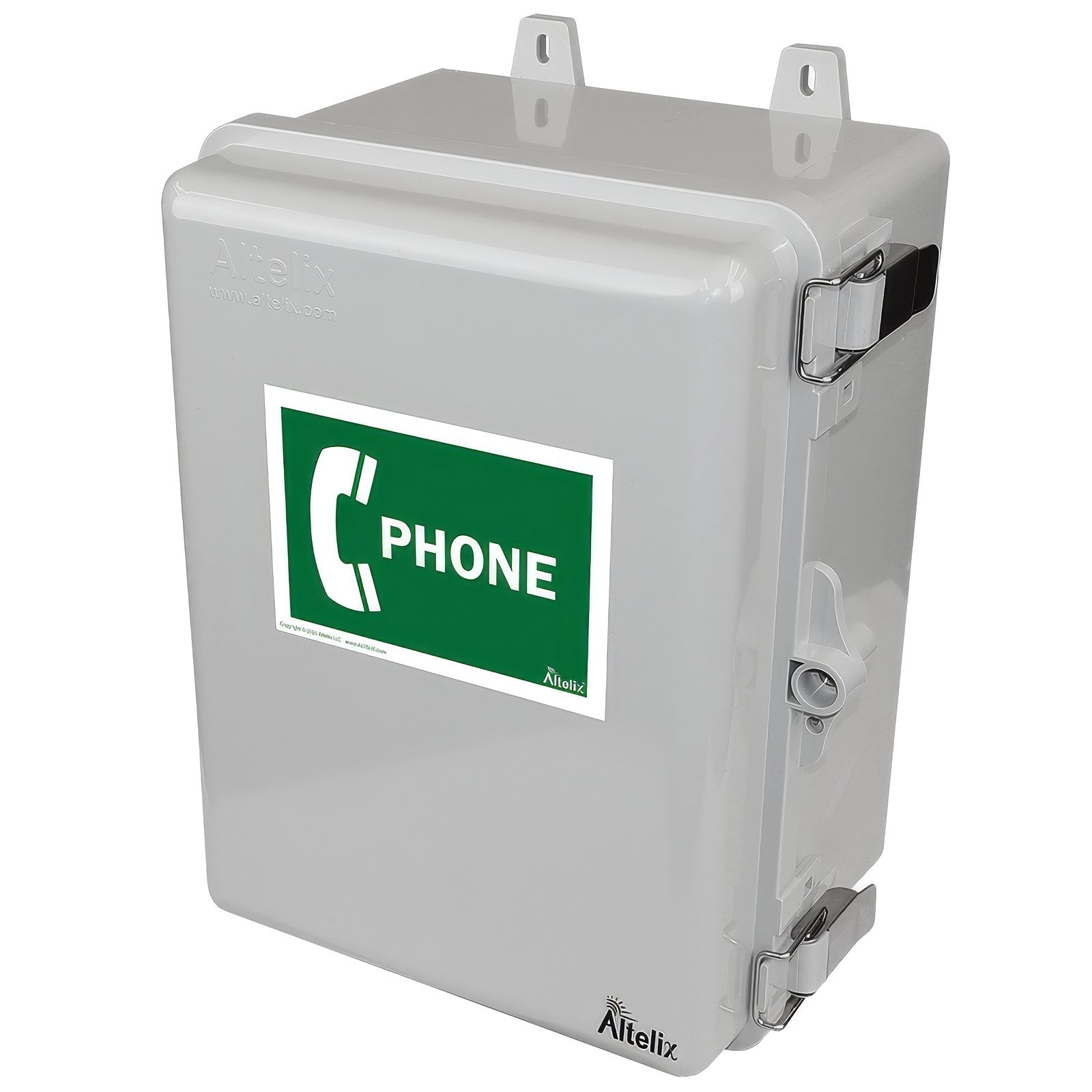 Altelix IP66 NEMA 4X Green Label Emergency Phone Enclosure Gray
