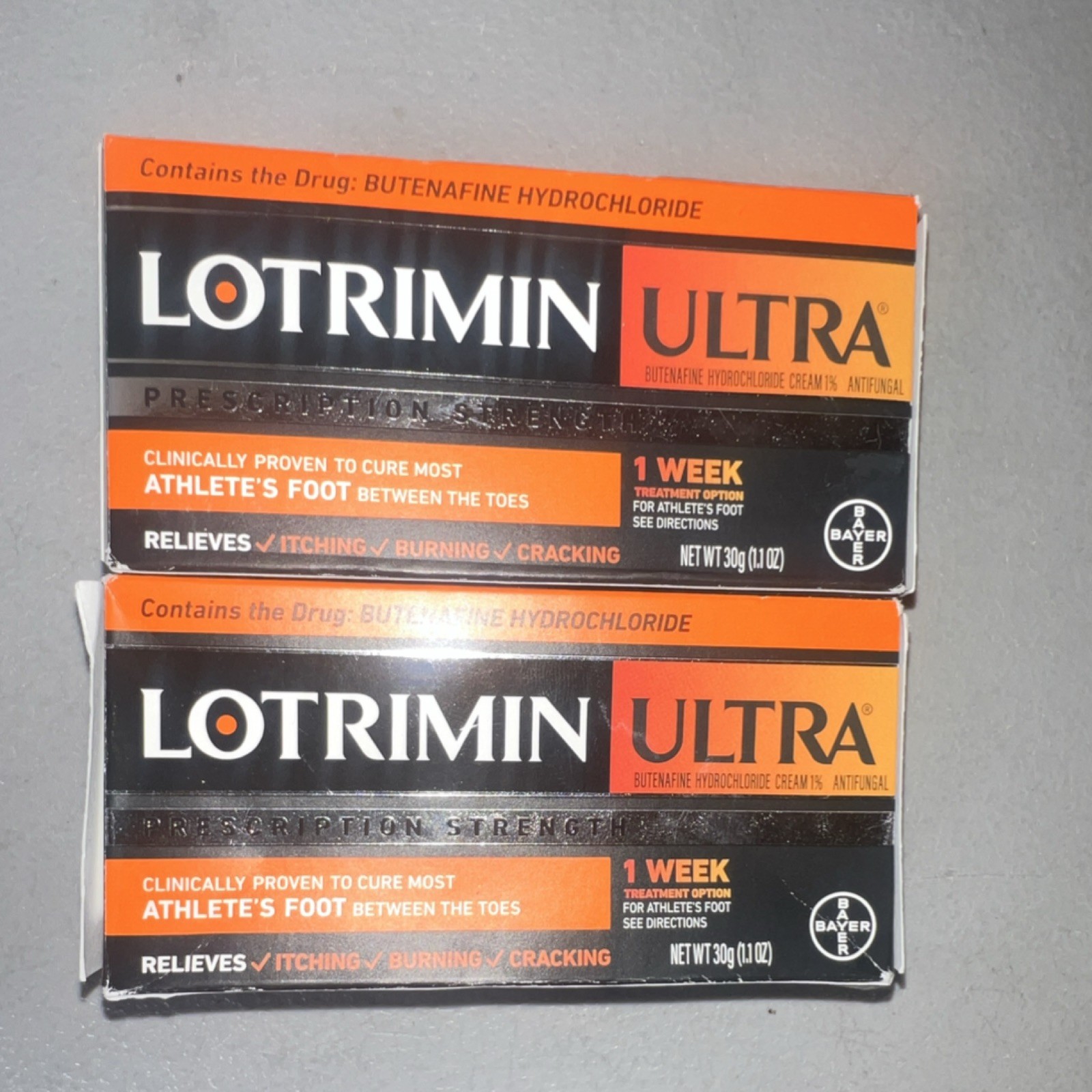 TWO Lotrimin Ultra Antifungal Foot Cream 1.1 oz EXP 2027 total 2.2OZ TWO Lotrimin Ultra Antifungal Foot Cream 1.1 oz EXP 2027 total 2.2OZ