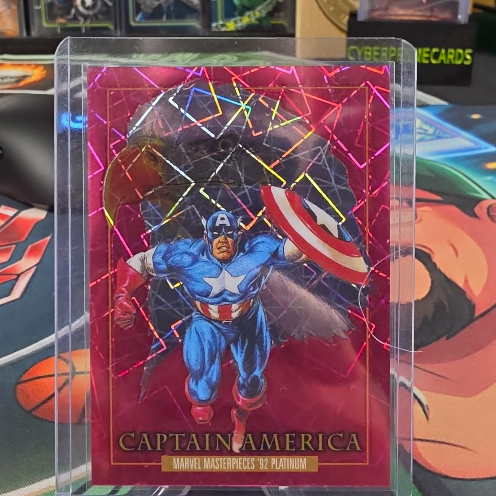 Marvel 1992 Masterpieces '92 Platinum Pink Lasers 10-Card Lot Cap Thor IM Marvel 1992 Masterpieces '92 Platinum Pink Lasers 10-Card Lot Cap Thor IM