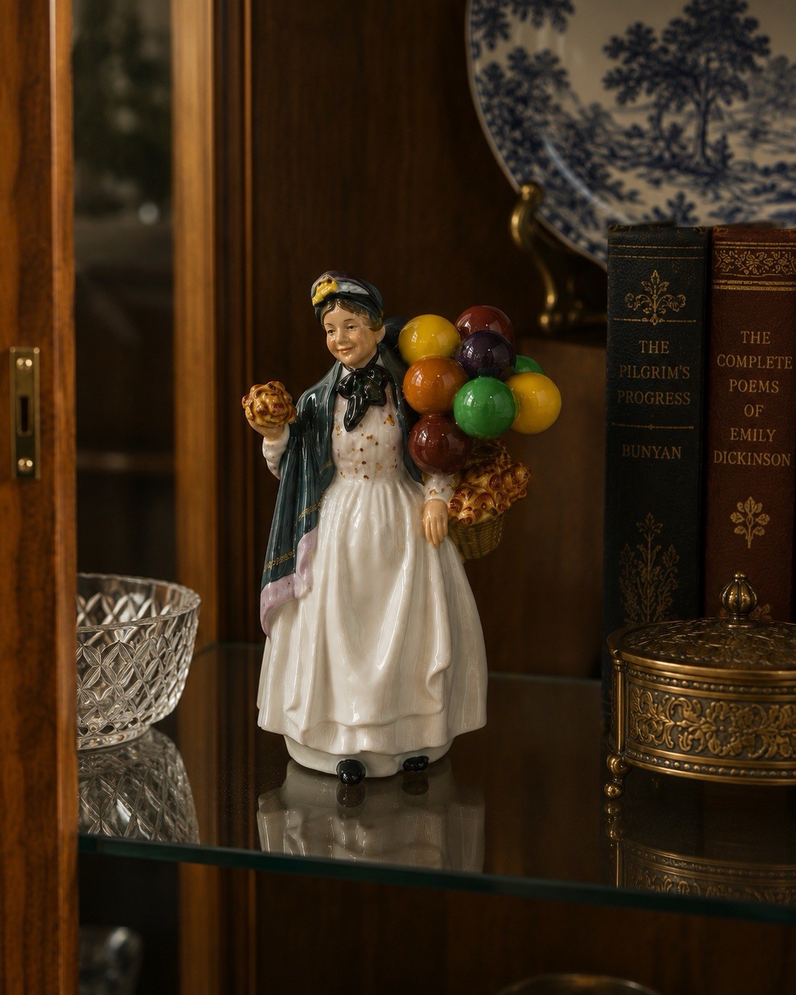 Royal Doulton Biddy Penny Farthing HN1843 Figurine Balloon Seller Vintage 8.5”