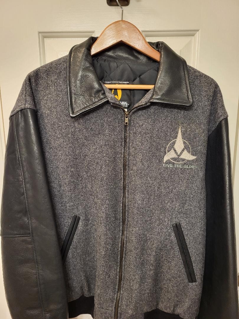 Vintage STAR TREK: TNG KLINGON Bomber JACKET, Leather, Wool, Licensed