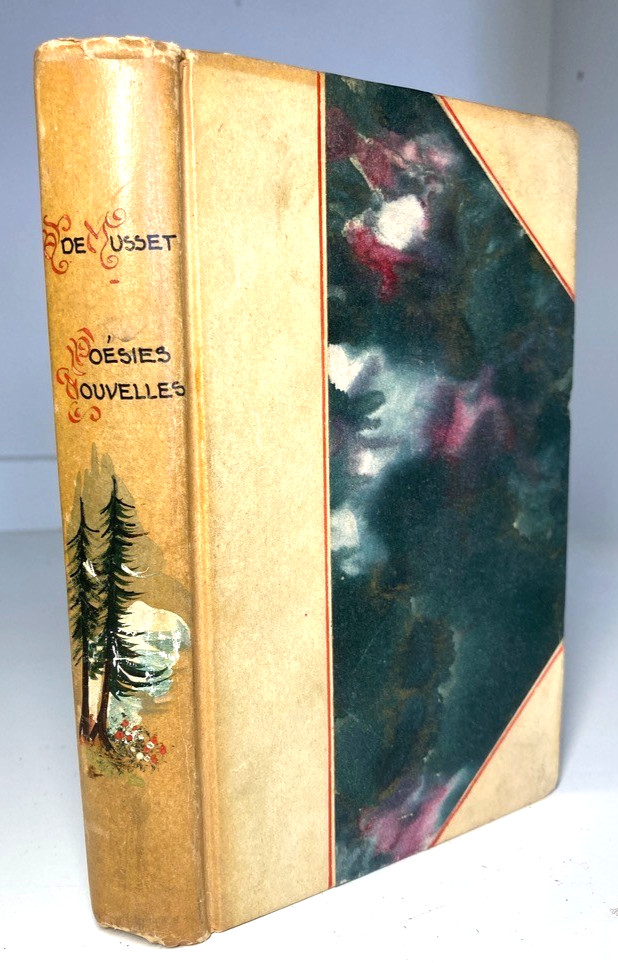 1950 Alfred de Musset POÉSIES NOUVELLES Hand-Painted Vellum Art Binding