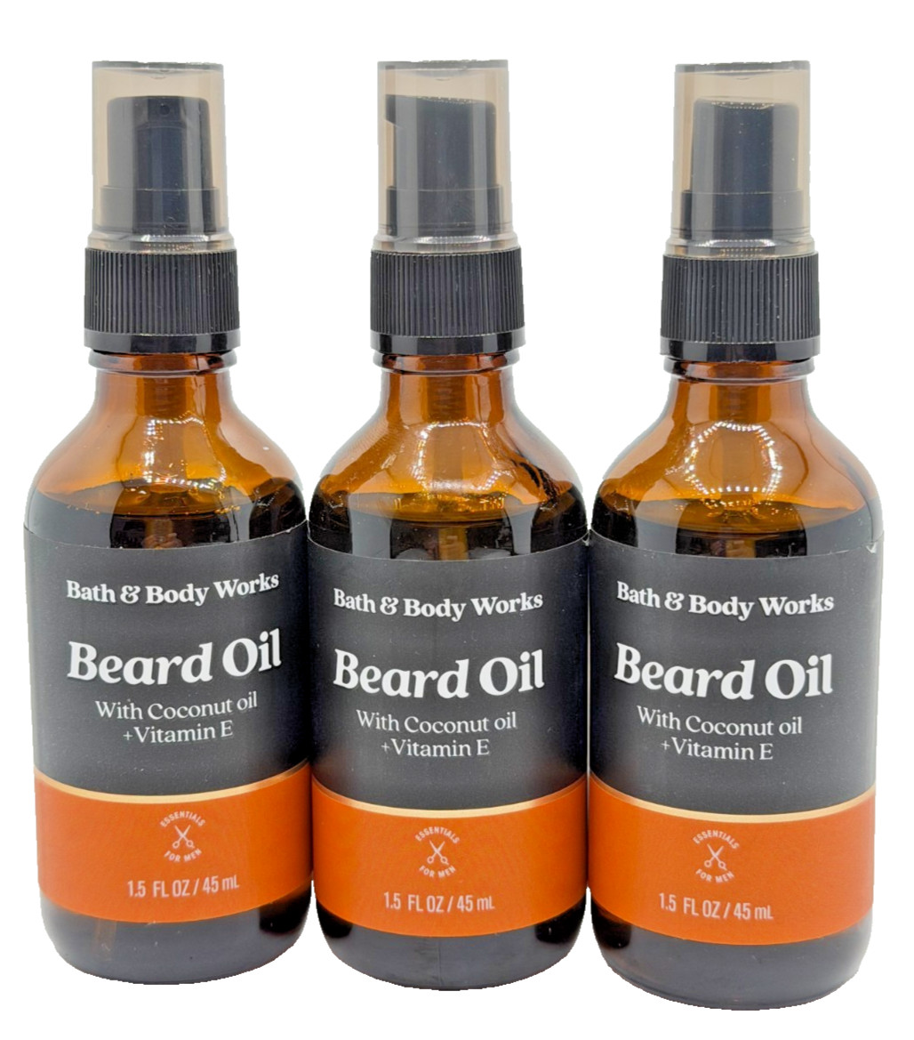 NEW Bath & Body Works Lot of 3 Bottles Pump Men's Beard Oil Lavender Sage 1.5 oz NEW Bath & Body Works Lot of 3 Bottles Pump Men's Beard Oil Lavender Sage 1.5 oz