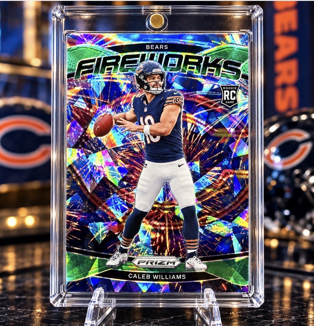 Caleb Williams ROOKIE RARE ICE LOGO REFRACTOR PRIZM SPORTS CARD BEARS MINT RC Caleb Williams ROOKIE RARE ICE LOGO REFRACTOR PRIZM SPORTS CARD BEARS MINT RC