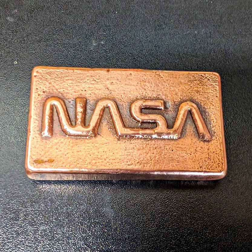 NASA Raised Logo Copper Bar Astronauts Vintage Style Man Cave Paper Weight NASA Raised Logo Copper Bar Astronauts Vintage Style Man Cave Paper Weight