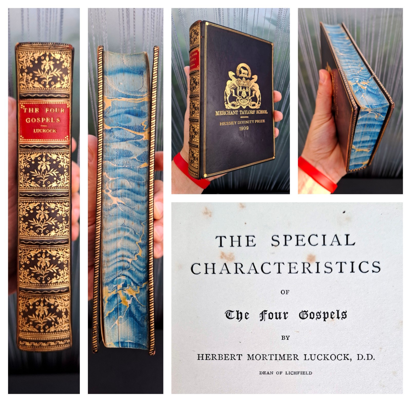 1900 - The Four Gospels, Luckock, Gilt Leather Merchant Taylors\' Prize Binding